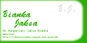 bianka jaksa business card